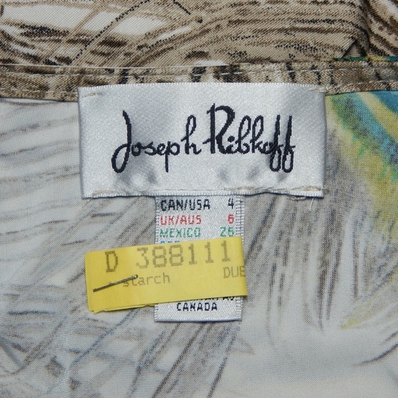 Joseph Ribkoff Peacock Feather Print Ivory Cowl Neck Knit Top Size 4 - Picture 6 of 7